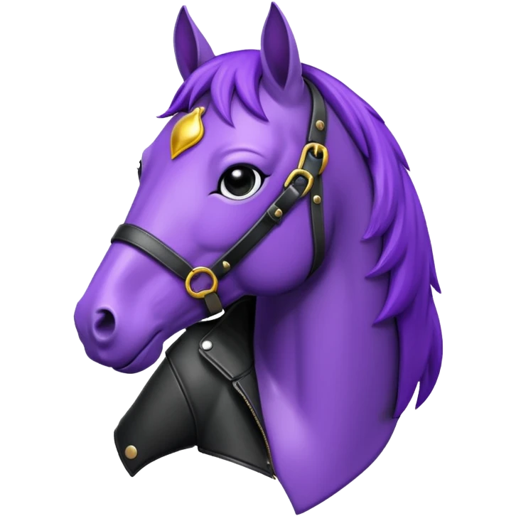 Purple horse wearing leather jacket
 emoji