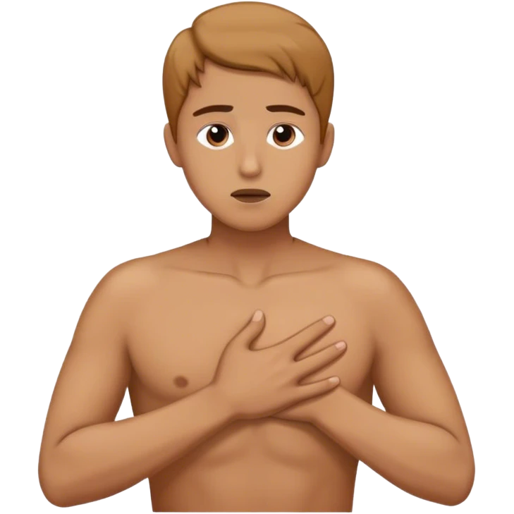 a person places a hand on their chest, taking a deep breath before choosing the lighter path, symbolizing their decision to respond instead of react. emoji