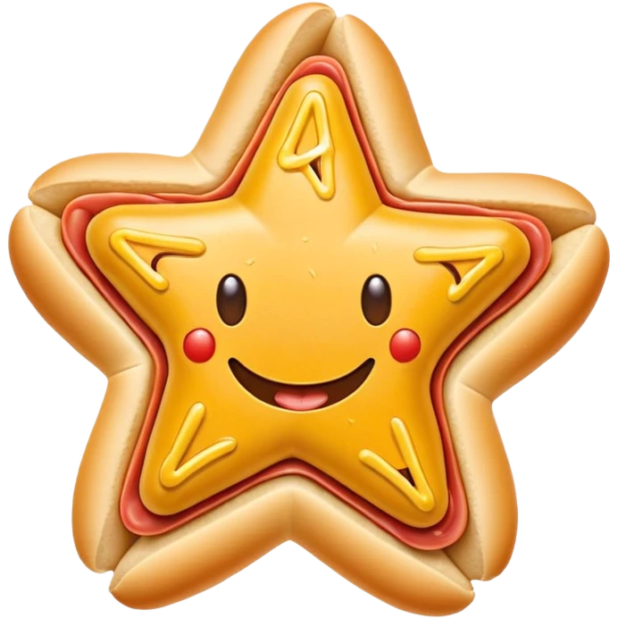 hotdog in shape of a star emoji