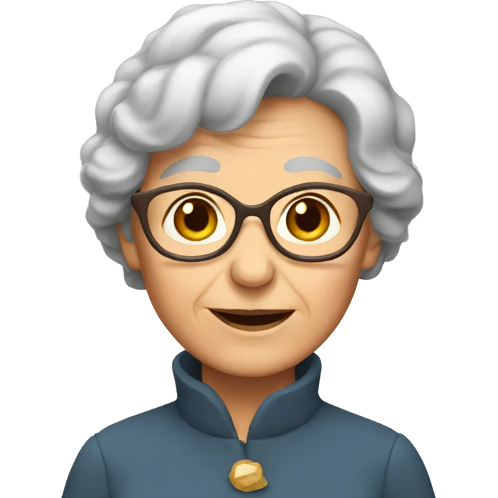 old  lady with brown hair emoji