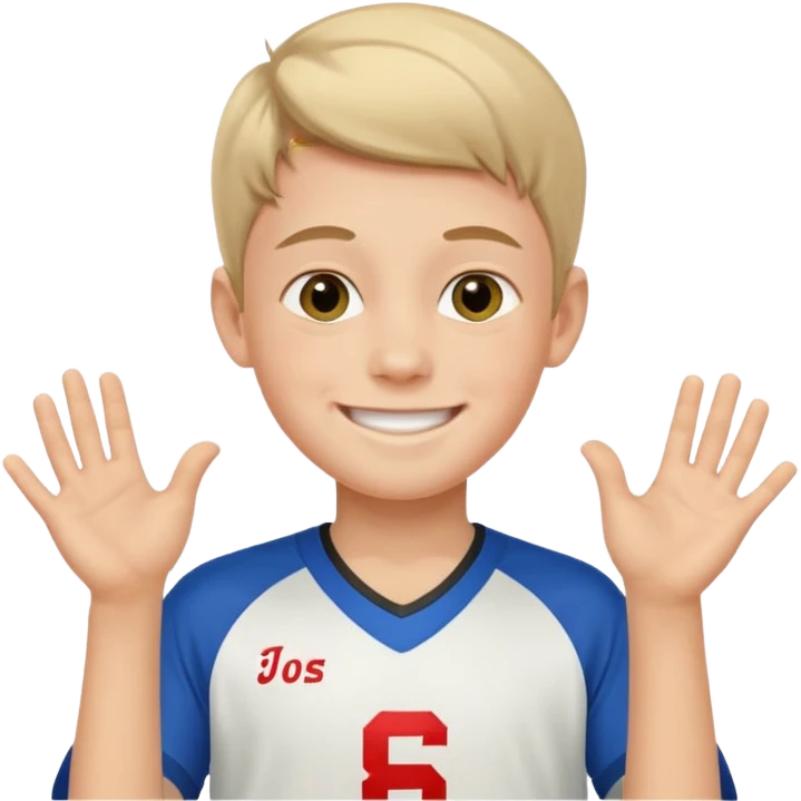 Young boy wishing luck emoji