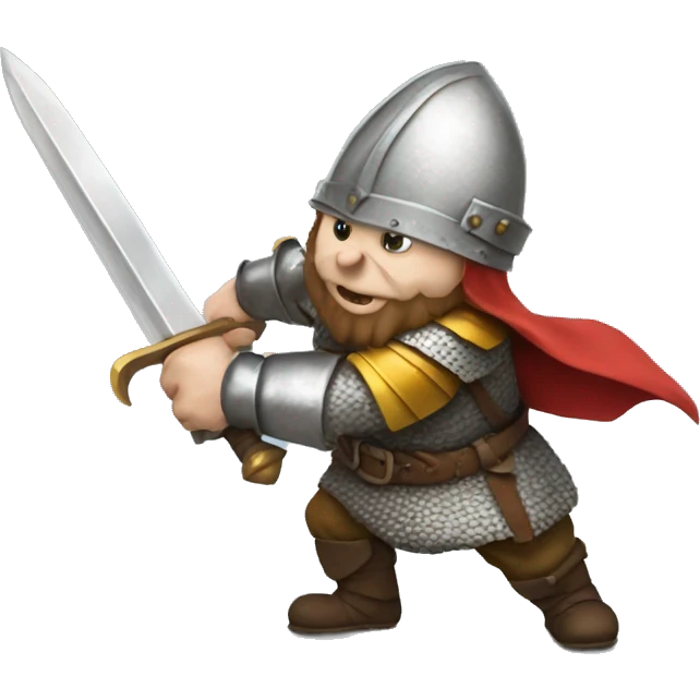 Gnome fighting a knight emoji