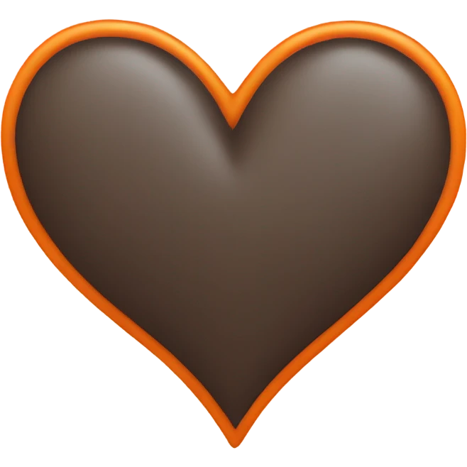 Aesthetic orange heart and inside it a smaller dark orange heart  emoji