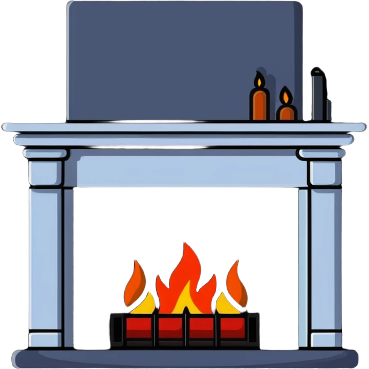 fireplace with warm flames for home heating emoji