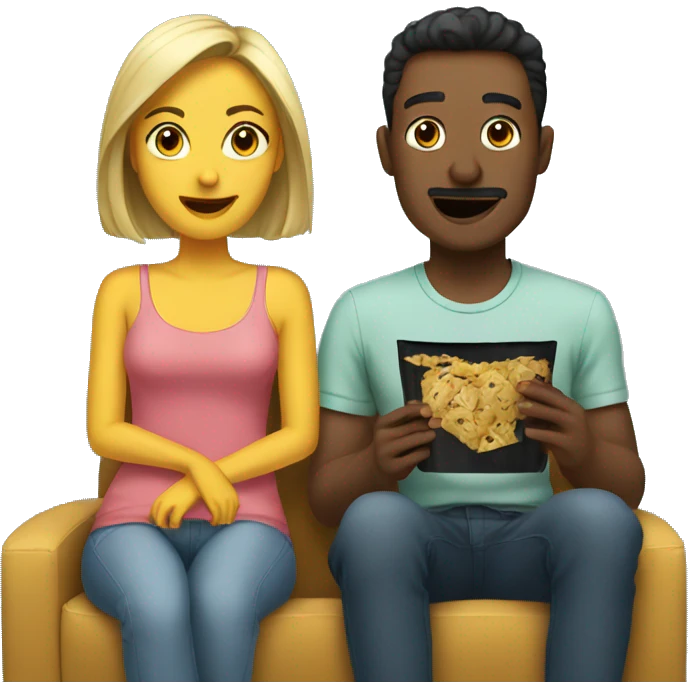 Couple watching movies emoji
