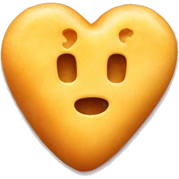 Heart with glazed cheese curd inside emoji