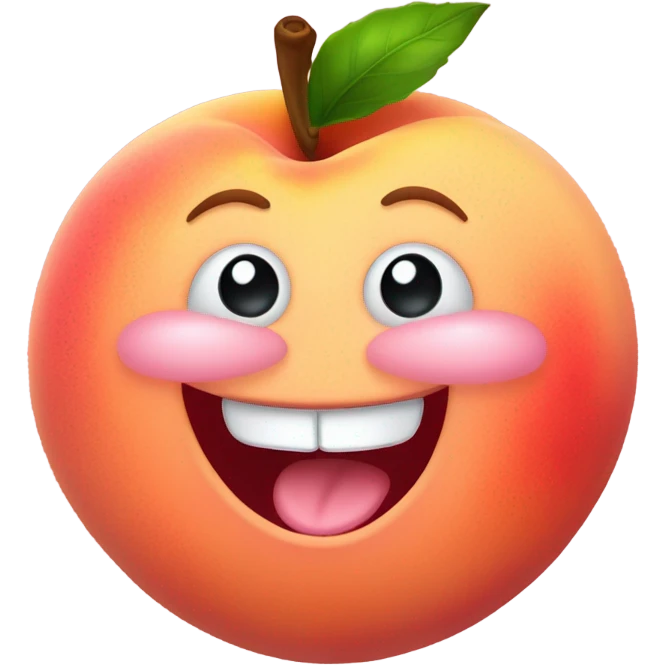 Peach sticking its tongue out smiling  emoji