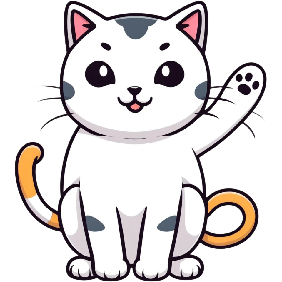playful cat with paw up emoji