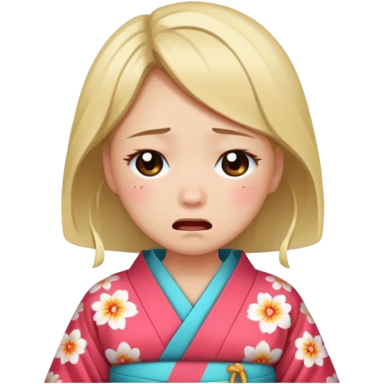👧🏼👘😭 k emoji