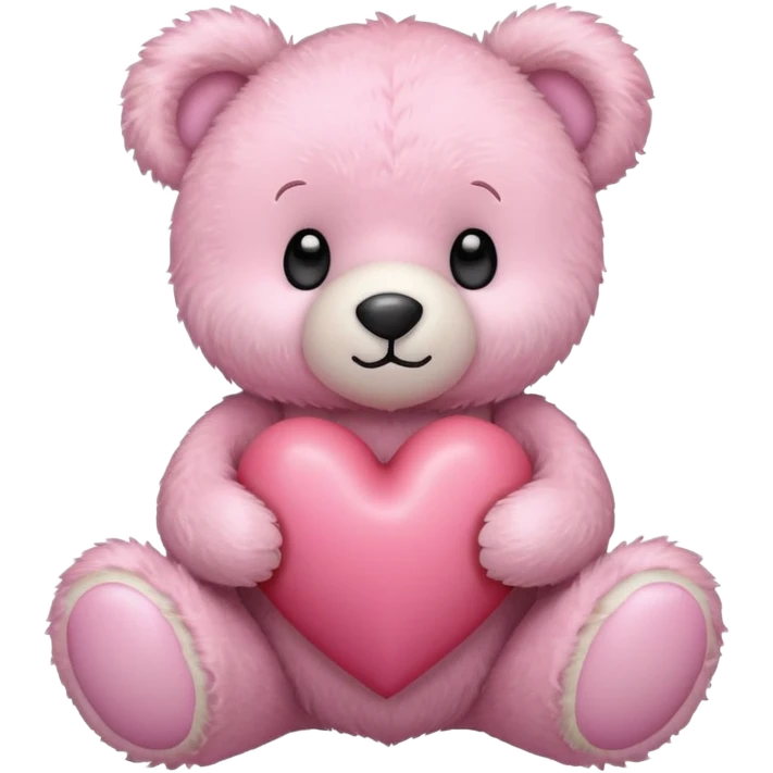 Romantic Pastel teddy bear with heart emoji