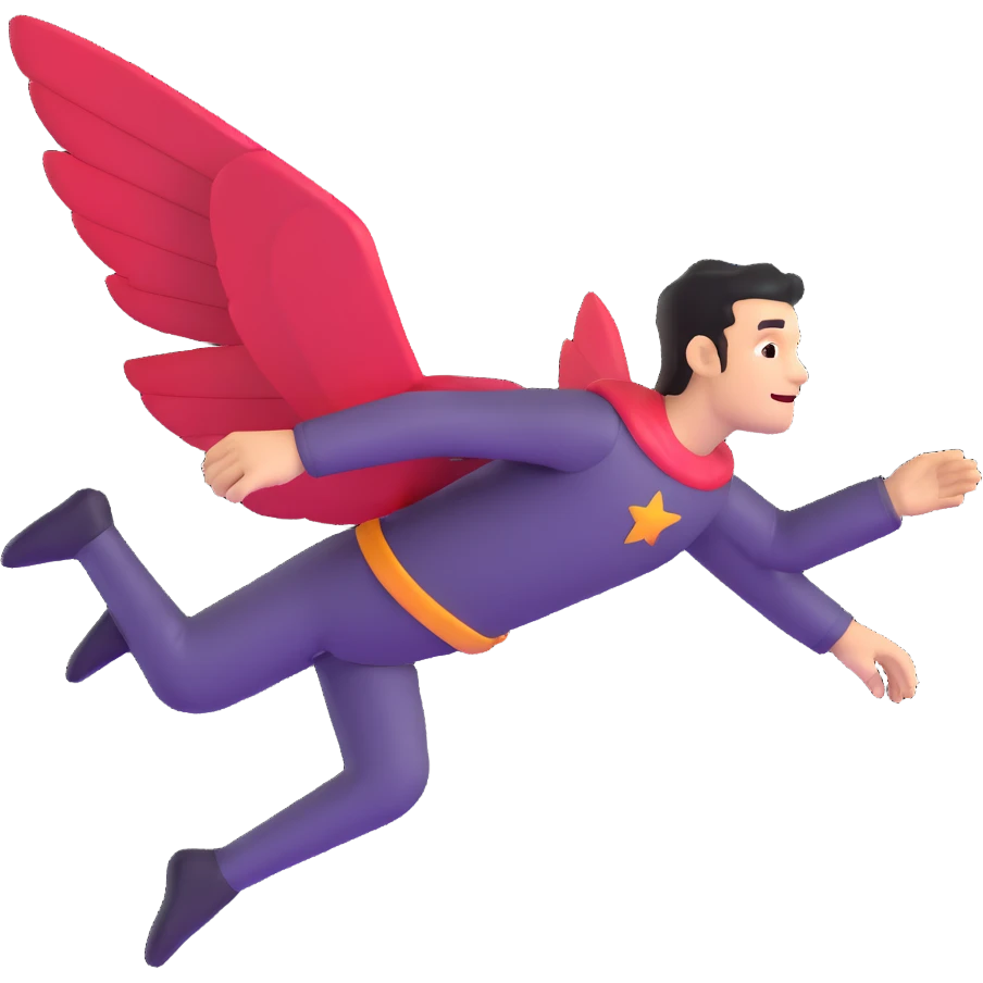 man flying in the clouds emoji