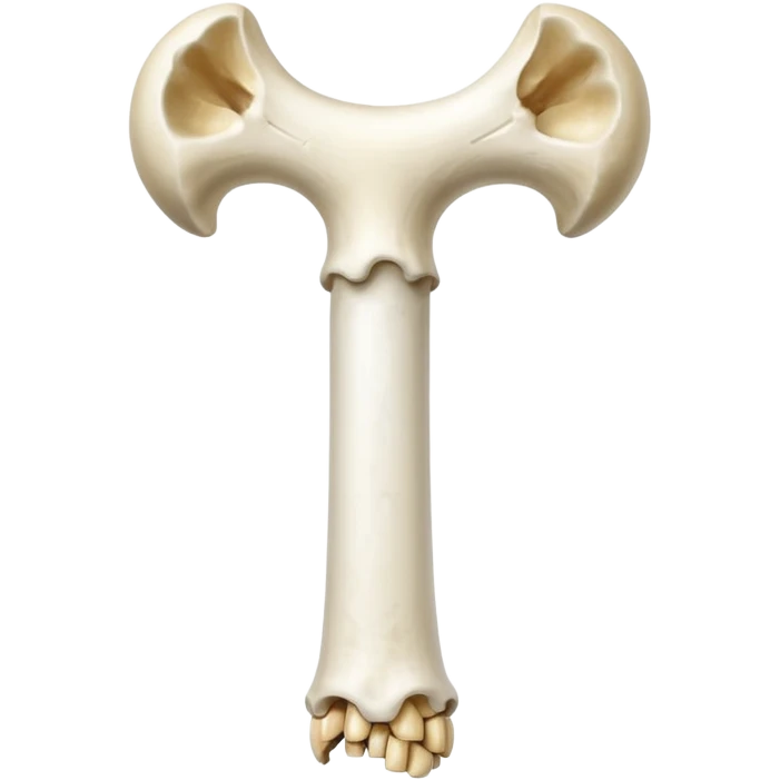 a femur bone with osteoporosis emoji