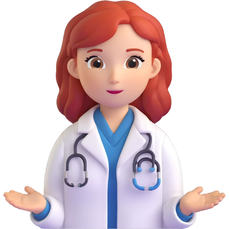 female doctor with red hair emoji