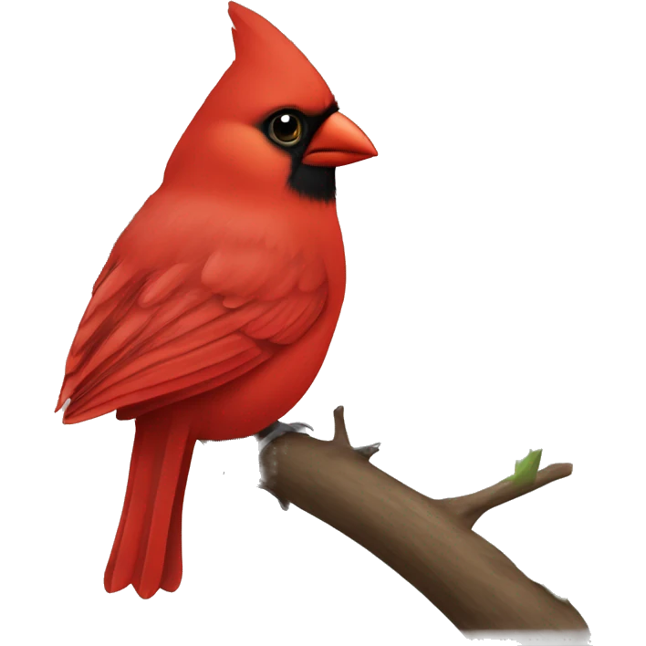 Red cardinal not on branch facing the left emoji