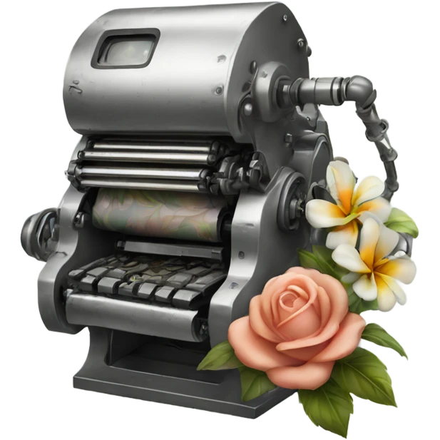 Machine à tatouer avec des fleurs emoji