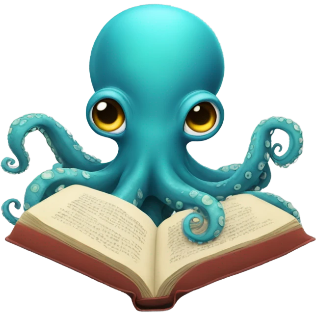 Octopus reading book emoji