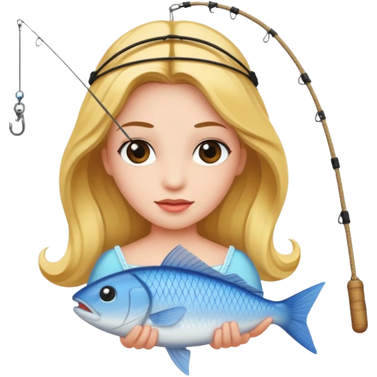 Princess caught on fishing line emoji