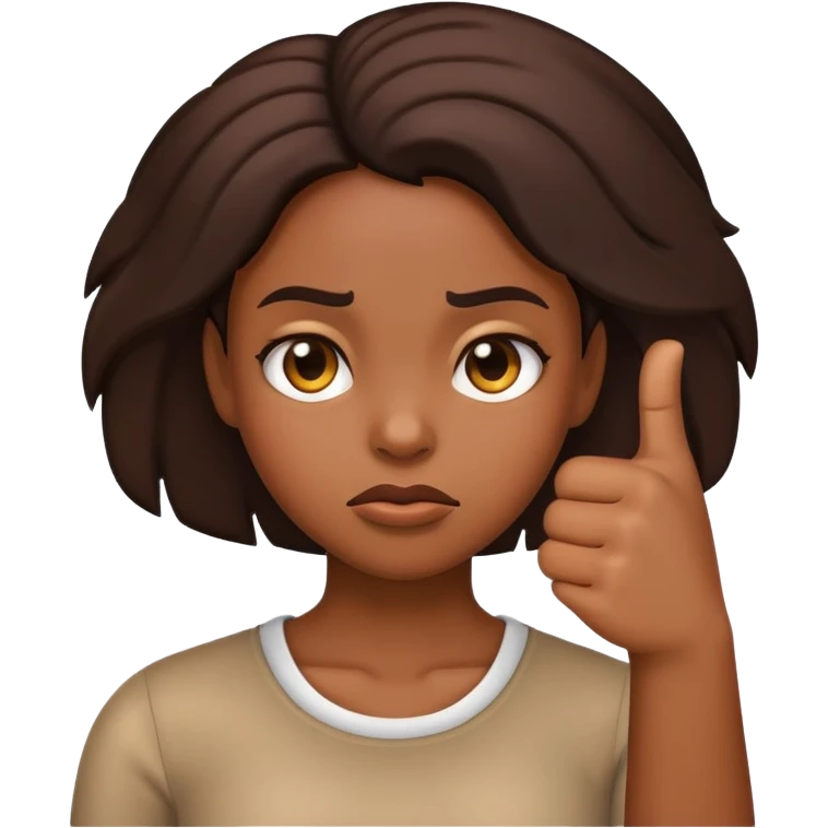 Black girl emoji with her thumbs down and unhappy face  emoji
