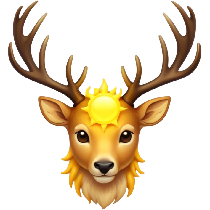 Sun  with deer antlers emoji