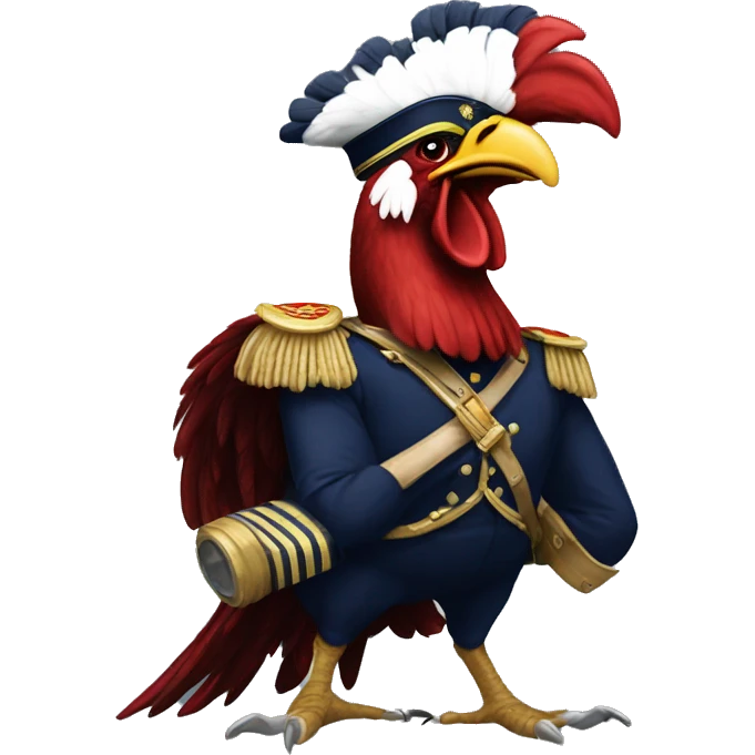 Fierce gamecock defeating a navy commodore  emoji
