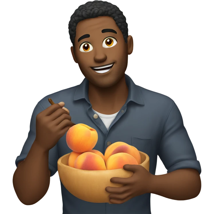 Guy eating peach emoji