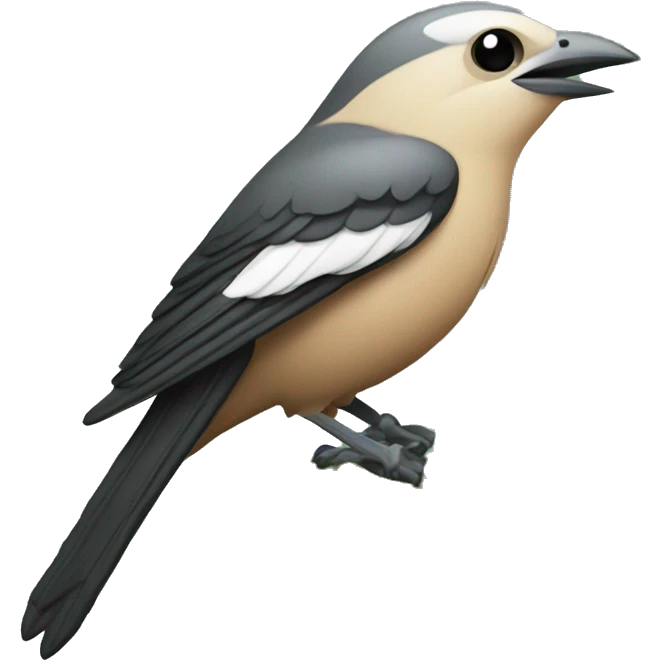 Shrike bird sitting on thorns and ivy emoji
