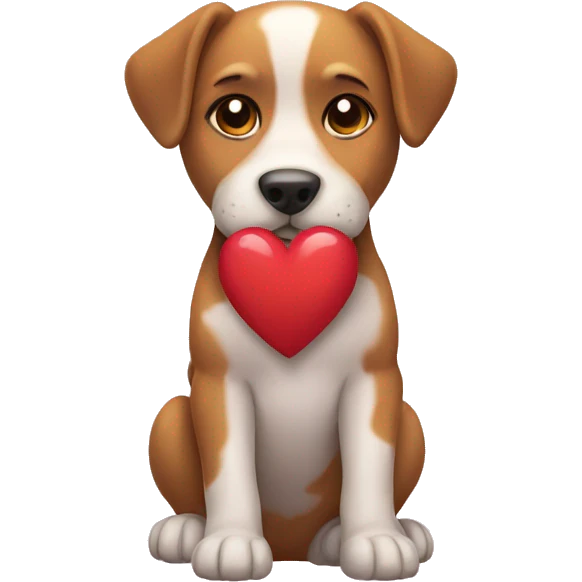 dog with heart emoji