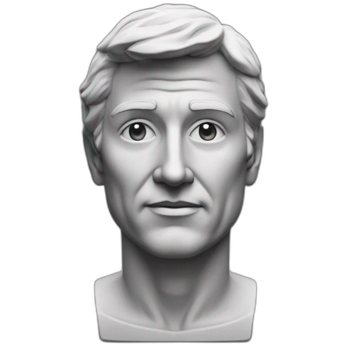 estátua igual de humano. Realista. Destaque para a nadega. Homem romano. Dos pés a cabeça, sem roupa. emoji