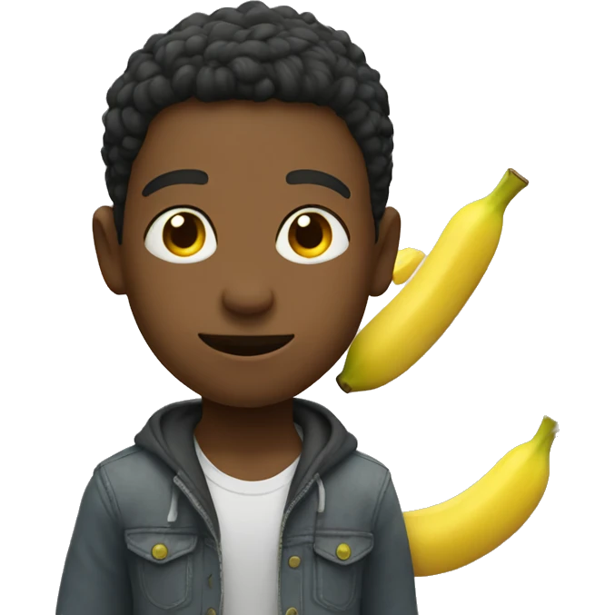 Boy with banana emoji