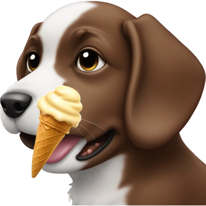 puppy eating ice cream emoji