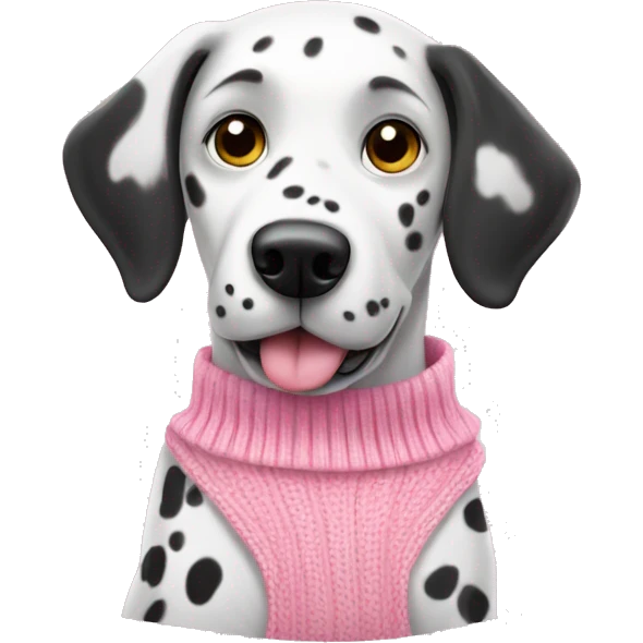 Dalmatian dog in pink sweater  emoji