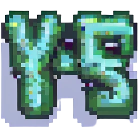 the word 'yes' in green color, pixel art style emoji