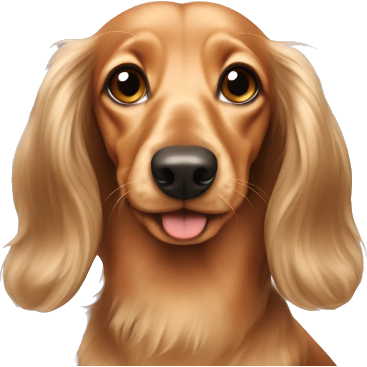 dog beige longhaired dachshund emoji