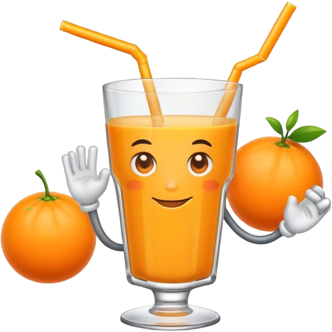 Orange juice with arms emoji