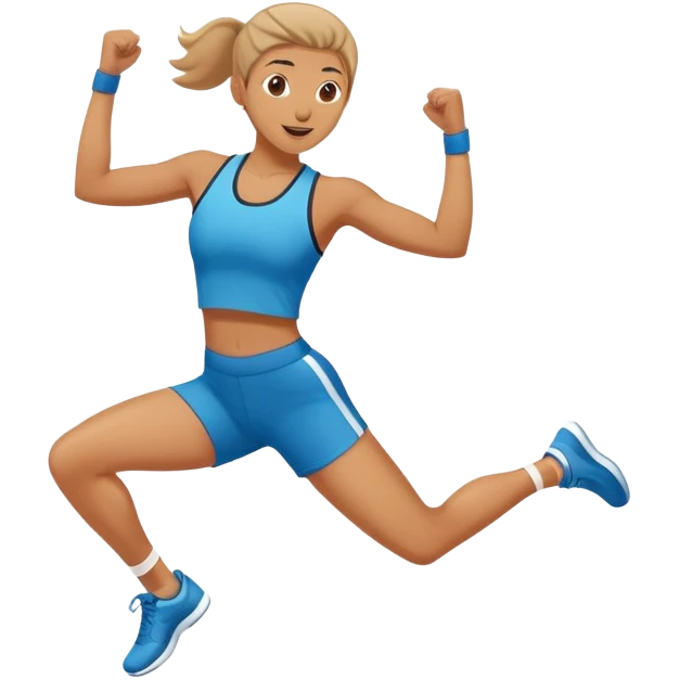 Person doing aerobics workout, jumping with enthusiasm in a gym emoji