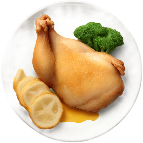 chicken fillet on plate emoji