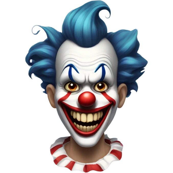 Scary clown with smile emoji