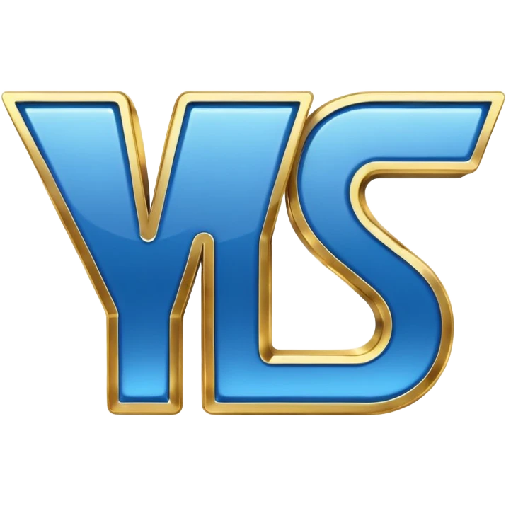 the word "yes" in blue and gold emoji