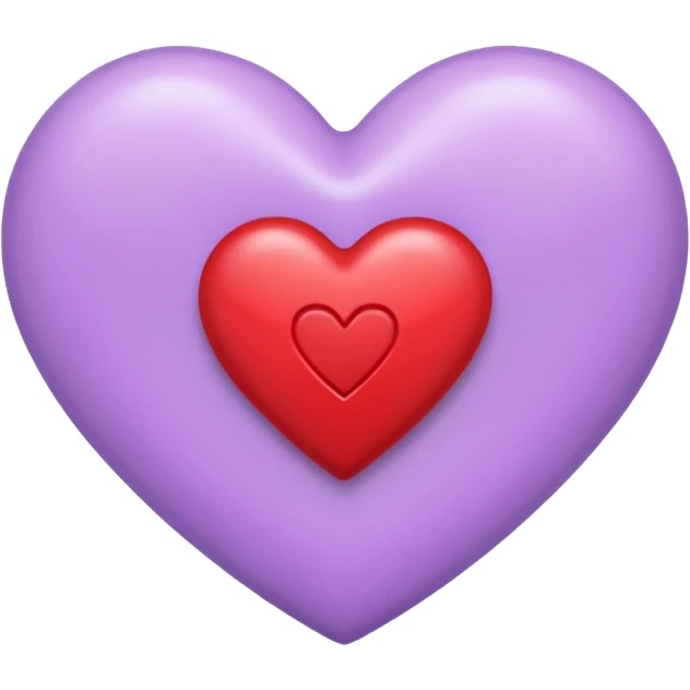 un corazon rojo CON LA LETRA F EN EL CENTRO DE COLOR LILA emoji