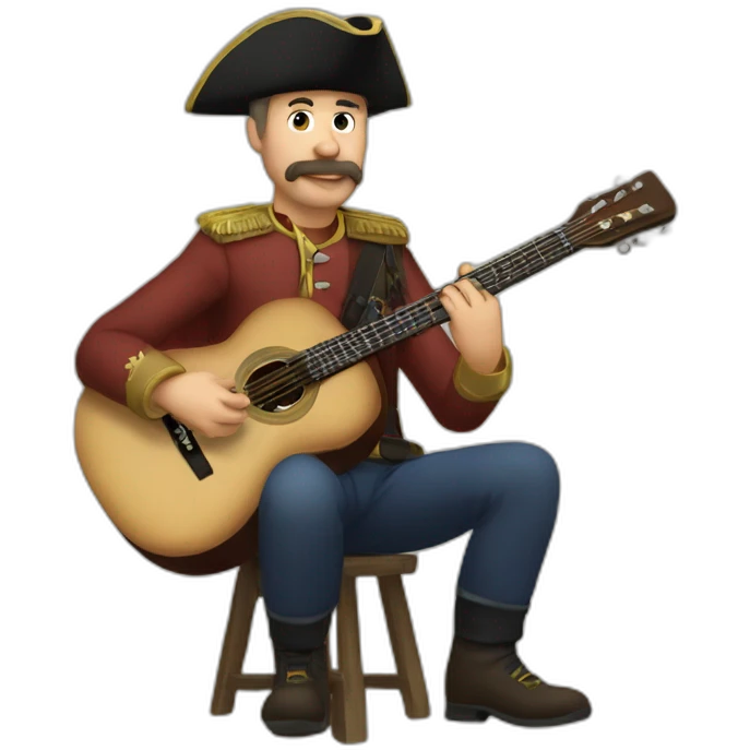 a Cossack with a guitar emoji