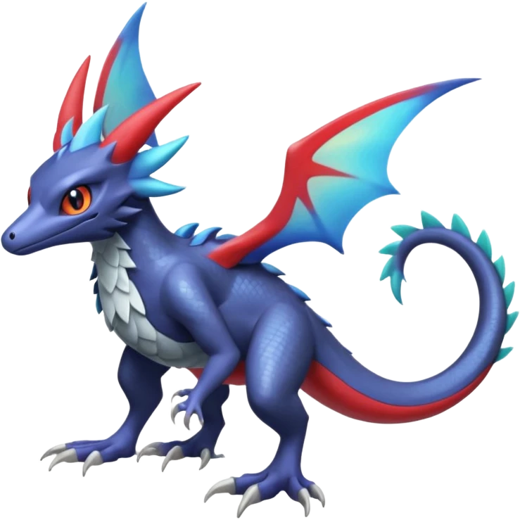 Shiny Noibat-Nargacuga-Salamence-Silvally-Fakémon-hybrid-creature (full body)  emoji