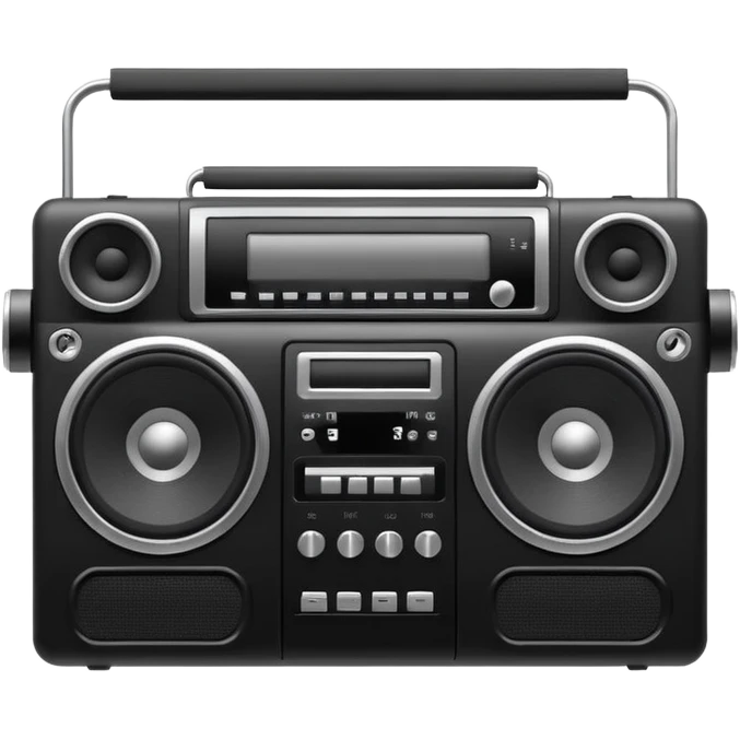 boombox with dancing silhouette nearby emoji