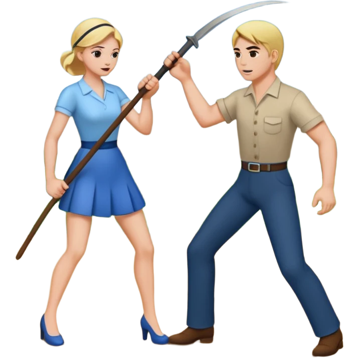 Woman whipping man  emoji