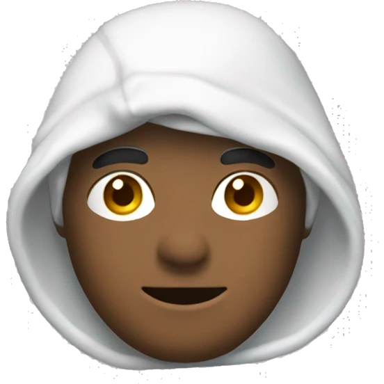 Un homme avec une cagoule blanche emoji
