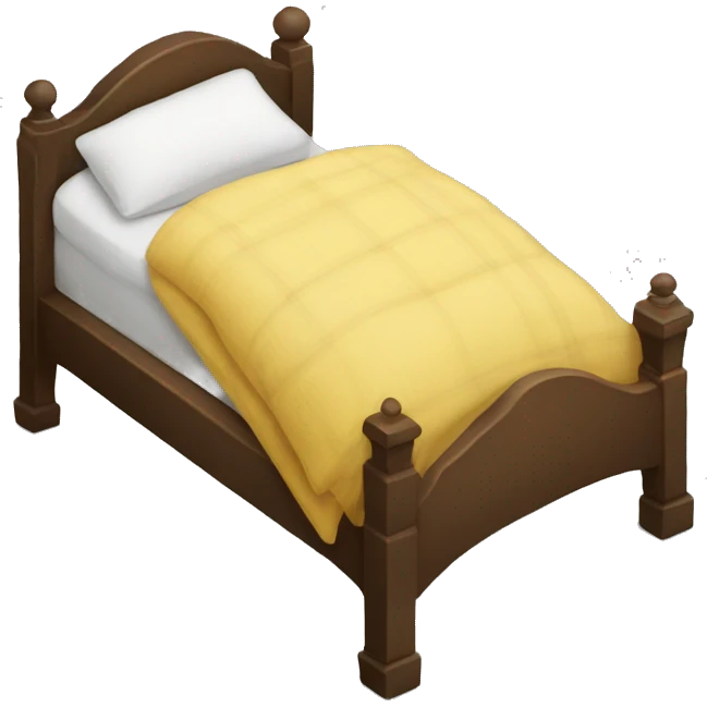 bed with a teapot tucked into the she emoji