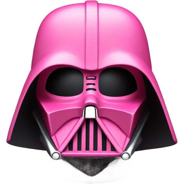 Darth Vader mask, pink suit, confident. emoji