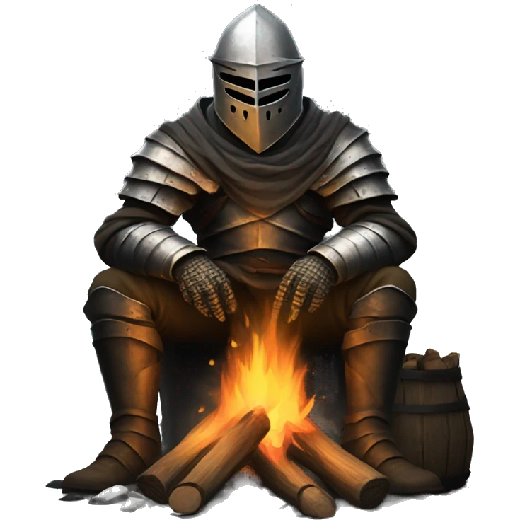 dark souls character sitting by a bonfire  emoji