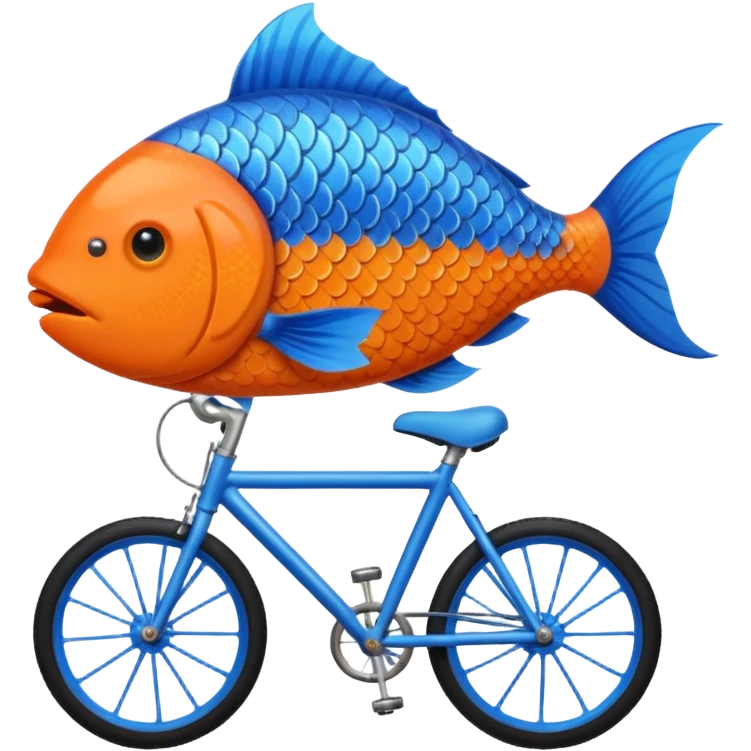 fish riding on the bike emoji
