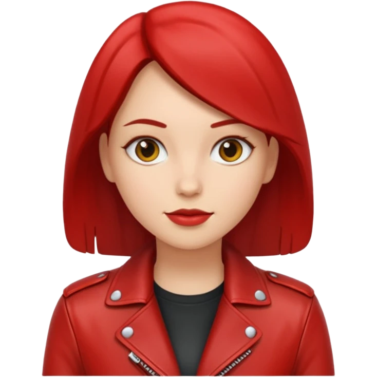 Motorbiker woman with red leather jacket emoji