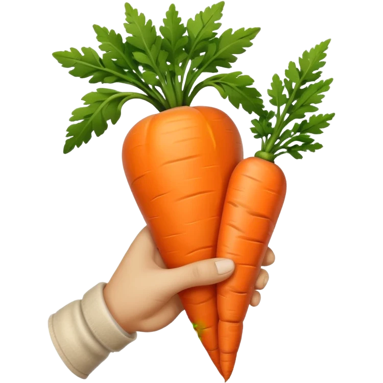 beige skin colored hand holding a carrot emoji